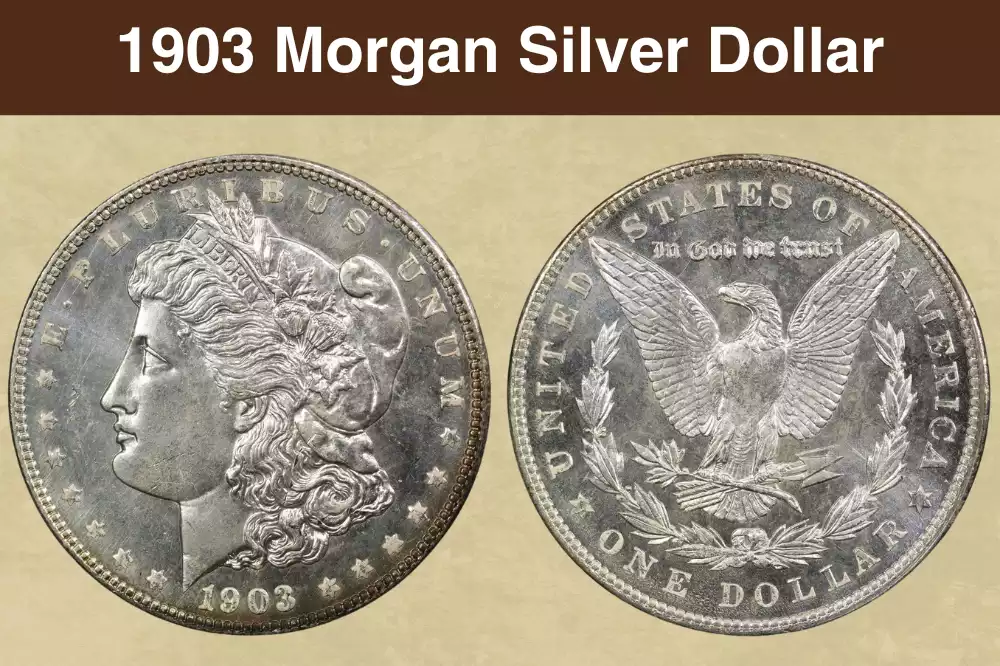 1903 Morgan silver dollar obverse and reverse showing Lady Liberty portrait and eagle design
